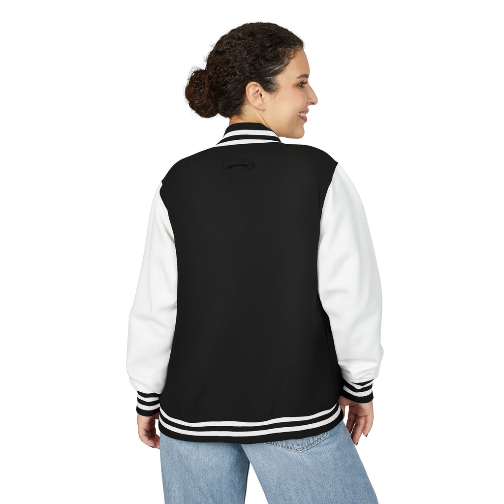 Letterman Jacket with Kinshasa City Skyline Pocket Design